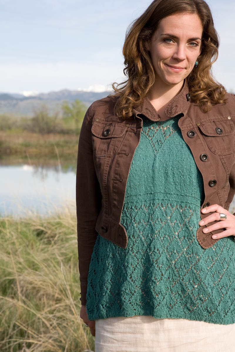 Summer Lace Tank Top knitting pattern PDF download Toula Etsy