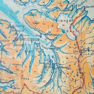 OFERTA. Mapa de Islandia 38,5 x 27 98,5 x 69,5 cm Impresión, Mapa histórico de Islandia, Isla, Islandia image 4