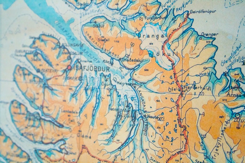 OFERTA. Mapa de Islandia 38,5 x 27 98,5 x 69,5 cm Impresión, Mapa histórico de Islandia, Isla, Islandia image 4