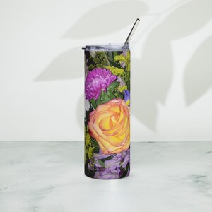 Floral themed Gift Tumbler for mothers day Floral Stainless steel tumbler Gift for mom