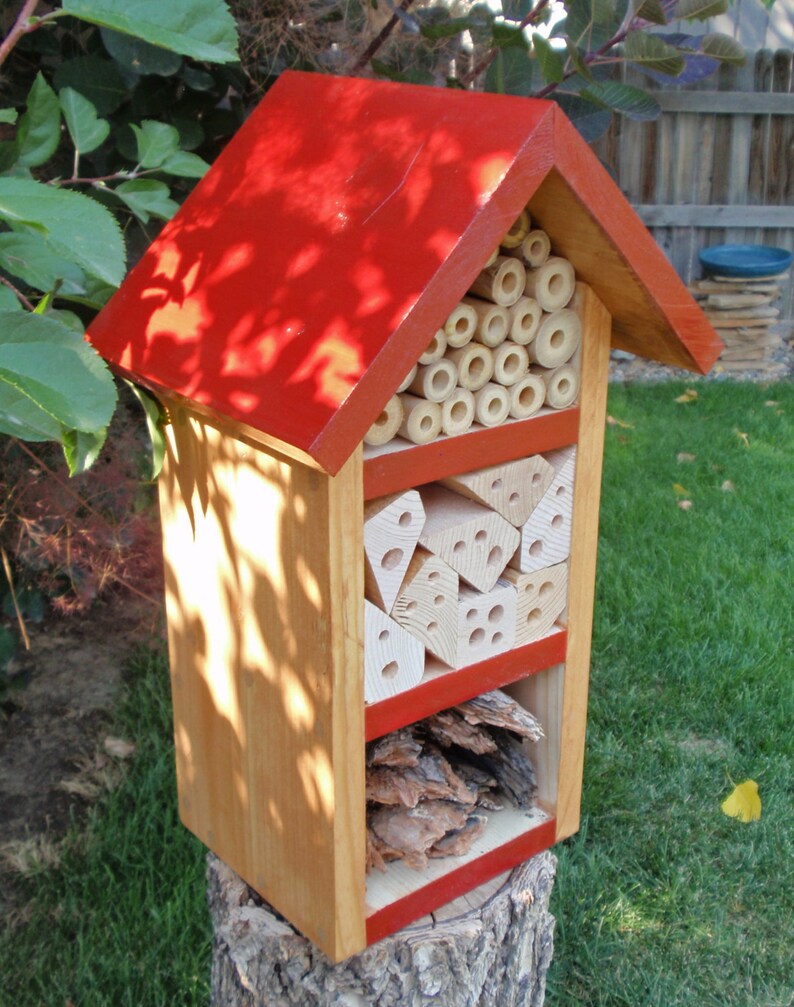Beneficial Bug Box Handmade Solitary Bee House All Natural Etsy