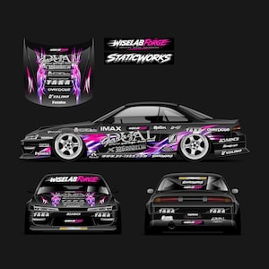 JDM RC Car Decals 1/10 Pre‑Cut Taka Dual Inspired S14
