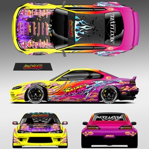 JDM RC Car Decals 1/10 Pre‑Cut Drift Livery Low Origin