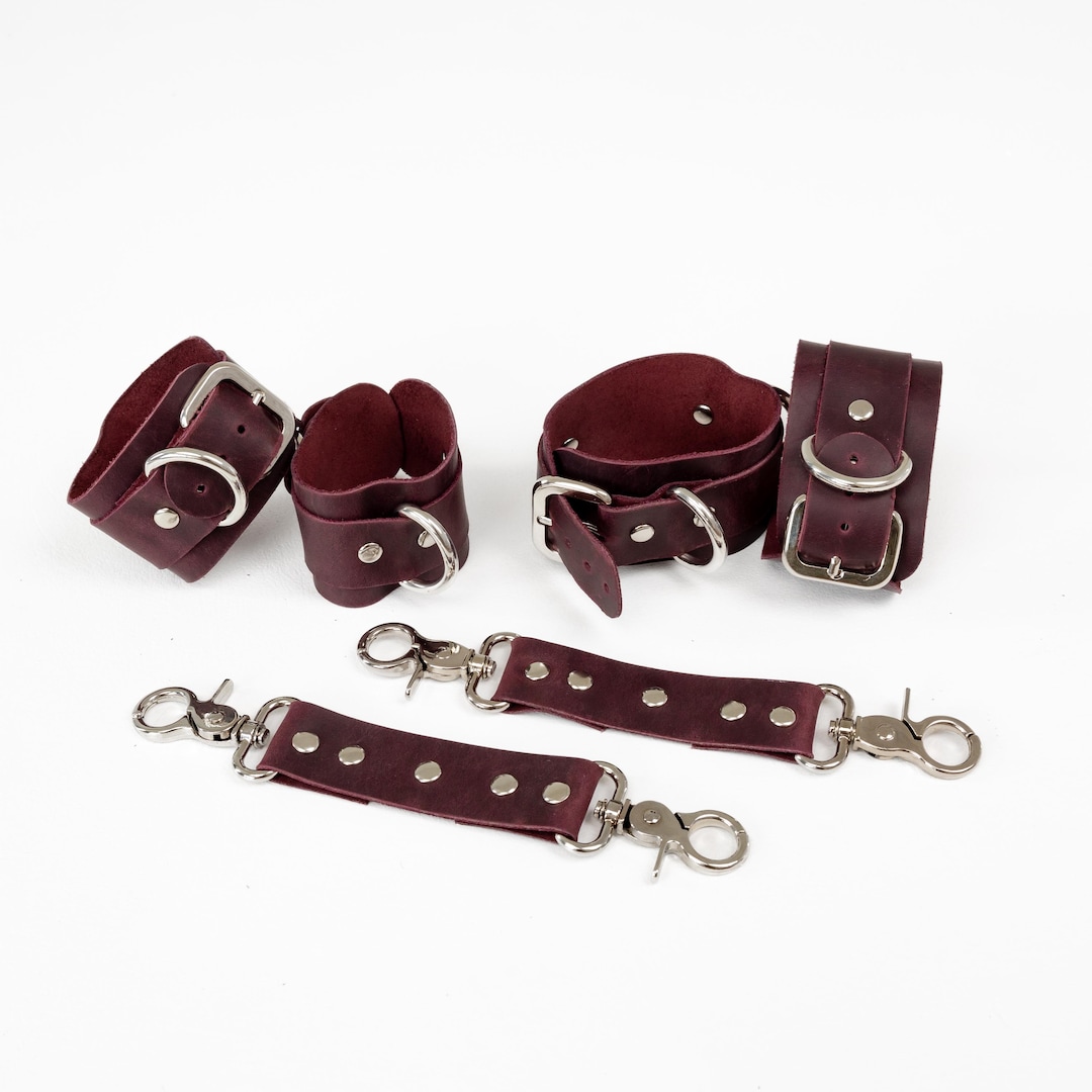 Custom Hand Restraints Custom BDSM Restraints Brown Leather Sex Handcuffs for Men and Women ...