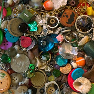 Crow scoop / Geocache Swag Bag / Goblincore trinkets / Party Favor Bag / Mystery treasure box / Witchcore witchy charms