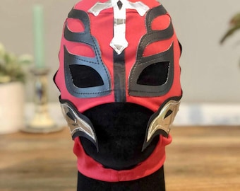 Mysterious (Red, Black & Silver) Mexican Wrestling Mask | Lucha Libre