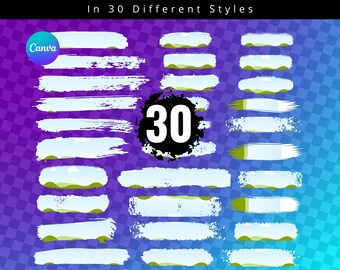 Brush Stoke Canva Frames Bundle, Paint Brush Canva Templates, Drag&Drop, Editable Canva Ink Brush, brushstrokes canva template