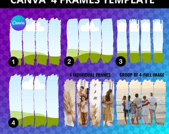 Brush Stoke Canva Frames Bundle, Paint Brush Canva Templates, Drag & Drop, Editable Canva Ink Brush, brushstrokes canva template