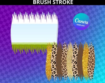 Brush Stoke Canva Frames Bundle,Paint Brush Canva Templates,Drag & Drop, Editable Canva Ink Brush, brushstrokes canva template,Squares Canva