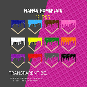 Waffle home plate, Drip baseball plate PNG,Baseball home,Baseball Ice Cream Drip Png,Drippy baseball icecream drip png,home plate png