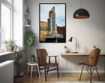Vintage Maco Theater Poster – Virginia Minnesota, Art Deco Architecture Print