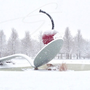 Spoon & Cherry in Winter - Metal Wall Art