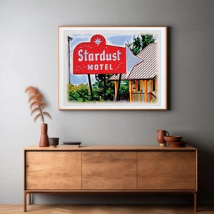 Stardust Motel - Vintage Americana Road Trip Poster (16x20) no frame