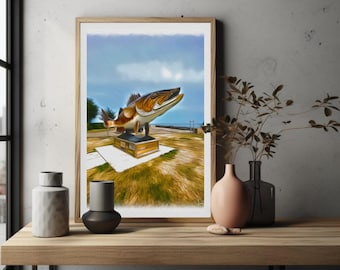 Vintage Big Fish in a Little Pond Giant Walleye Poster – Minnesota Fishing Wall Art