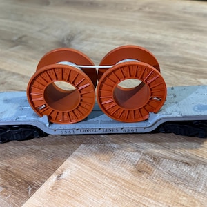 Lionel O27 Die-Cast Depressed Center Flat Car With Cable Reels #6561- Lionel Flat Car 6561 Cable Reels Car- Great Condition