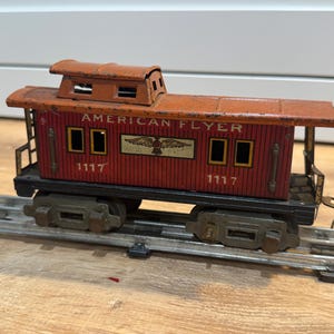 1930s American Flyer Caboose 1117: Vintage O Gauge Train Car