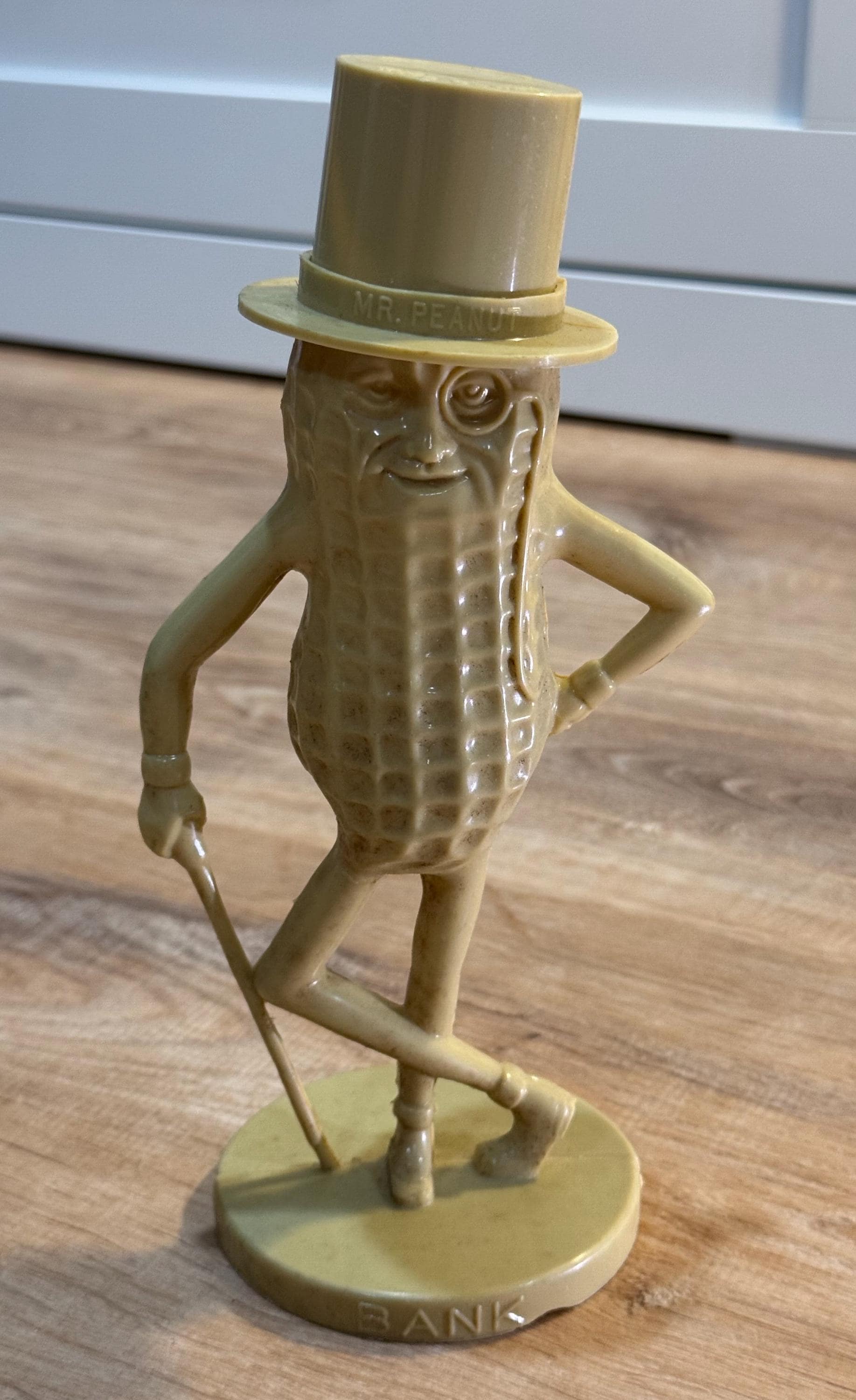 Vintage 9” Planters Mr Peanut Coin Bank Hard Plastic- Very Good