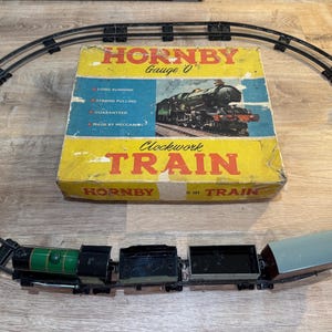 Rare Hornby O Gauge Clockwork Train Set | Working Locomotive + Hornby Key | Original Box | 1950s Vintage | Complete & Excellent