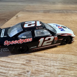 Vintage 1999 Hot Wheels NASCAR Mobil 1 Toy Car- #12 Ryan Newman NASCAR Hot Wheels Diecast Car- Excellent Condition