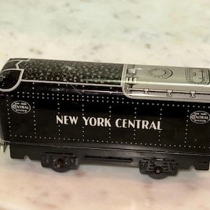 Locomotiva a vapor vintage Marx New York Central (NYC) de lata metálica preta - Excelente estado