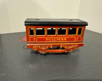 Vintage German Tinplate Pullman Passenger Car Antique Lithographed Toy Train