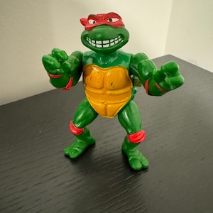Action figure giocattolo vintage del 1989 delle Tartarughe Ninja Mutanti Adolescenti, Raffaello, Playmates - Carica e funziona - Buone condizioni