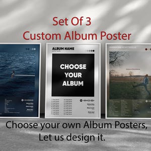 Set of 3 Custom Album Poster, 3 Album Posters, Album Cover Posters, Album Wall Art Choose Your Own Album Poster, Album Cover Custom Album