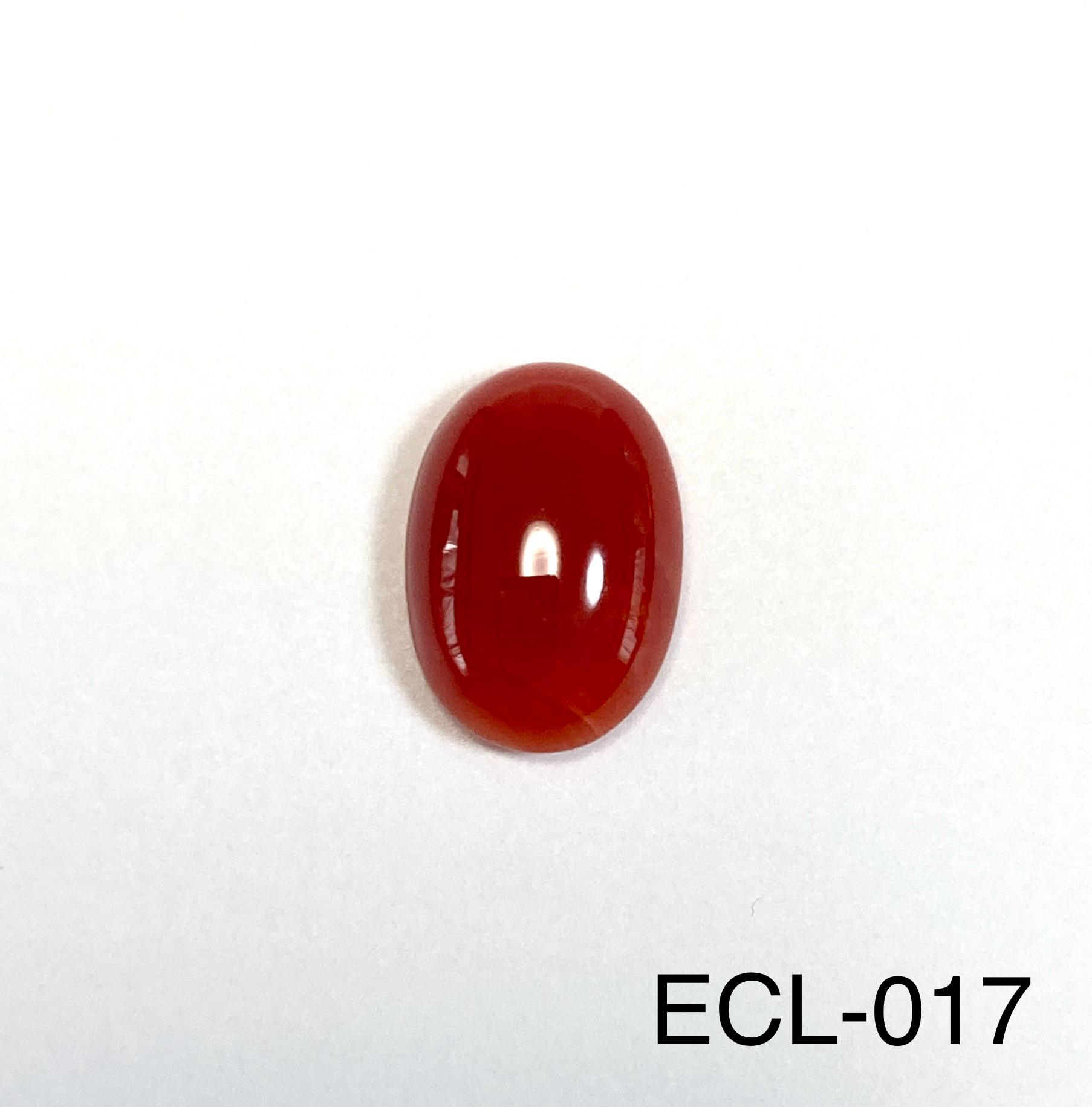 天然日本産深紅珊瑚オーバルカボションルース、12.9x9.0 mm、0.71g 