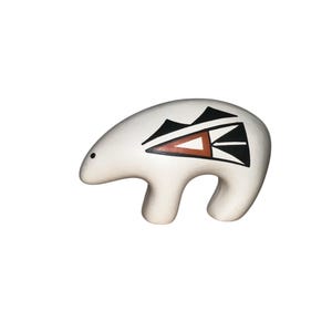 Vintage Acoma Bear signiert Pueblo Keramik signiert von P. Jim Handmade bemalte Tonfigur Keramik Kunst