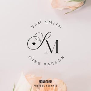 Custom couple logo, wedding monogram, wedding initials, logo wedding, couple monogram, simple wedding logo, personalized logo, svg, png logo