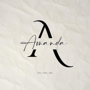 Modernes Alphabet Monogramm, elegantes persönliches Monogramm, Handschrift Monogramm, digitales Monogramm für Karten, svg, jpg, png, cut Files.
