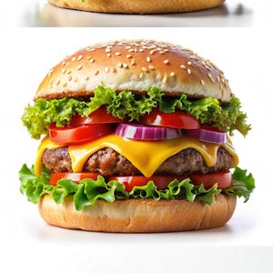 Juicy Cheeseburger Wall Art – Gourmet Burger Printable Kitchen Decor