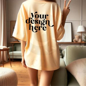 Banana Comfort Colors C1717 Mockup, Comfort Colors Banana Yellow Tshirt Back Mockup Lifestyle Aesthetic Trendy Mockup Oversized Shirt Mockup