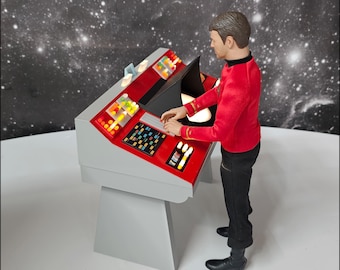 Sixth Scale Lighted TOS Transporter Console for display w QMx / 12 Inch Figures