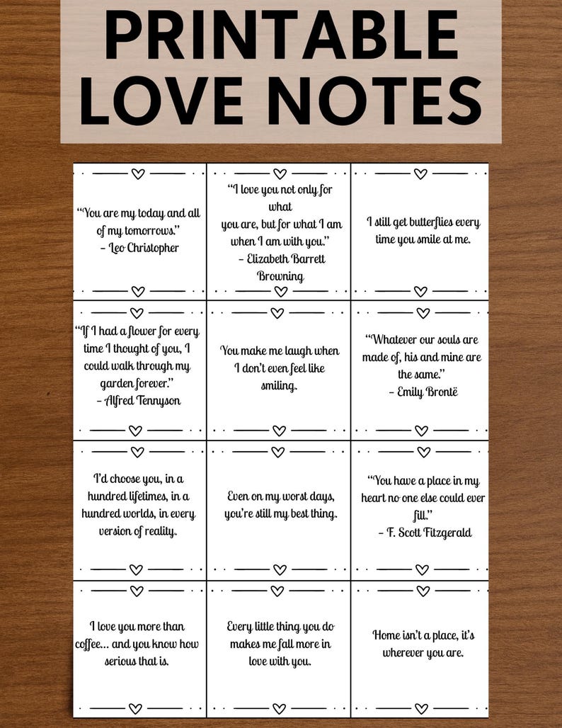 36 Printable Love Notes for Boyfriend | Romantic Gift for Him | Instant ...
