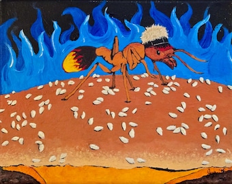Fieri Ant acrylic painting, on canvas, wall art, wall decor, gift