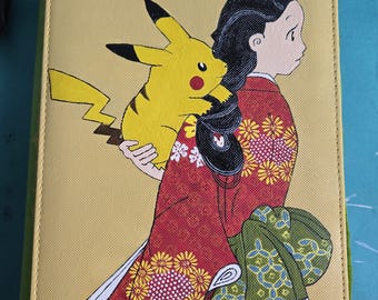 Pokémon Binder | Hand Painted “Pikachu with Beauty” VAULTX 4 Pocket Binder | Collector Gift | Custom Background