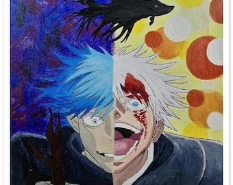 Gojo Unhinged Moments Poster, JJK, Anime, Wall Art