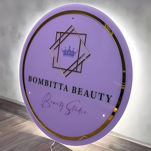 3D Round Business Logo Sign | Custom Acrylic Business Sign | Salon Decor | Salon Sign | Office Storefront | Wall Sign | FREE SHIPPING