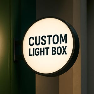Round Light Box Store front Sign,Double Sided Light Box Signage,Custom lightbox,Illuminated Blade Sign, LED Light Box Sign Board,OutdoorSign