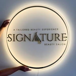 Custom Backlit Sign, Custom Acrylic Sign, Illuminated Logo Sign, Backlit Sign, Round Acrylic Sign, Reception Sign, Studio Sign