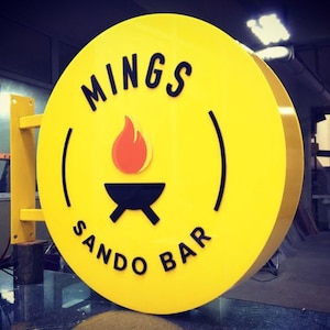 Round Light Box Store front Sign, Double Sided Light Box Signage, Illuminated Blade Sign, LED Light Box Sign Board, Outdoor Sign