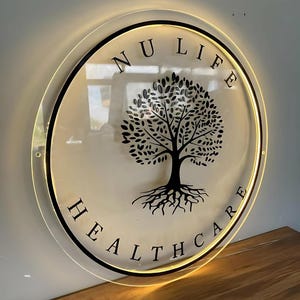 Custom Round Business Logo Sign, 3D Door Wall Sign, Custom Logo Acrylic Business Signage, Office Storefront, Wall Hanging Business Office