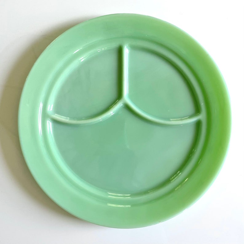 Fire King Oven Ware Restaurant Ware Jadite Jadeite Divided Plate image 2