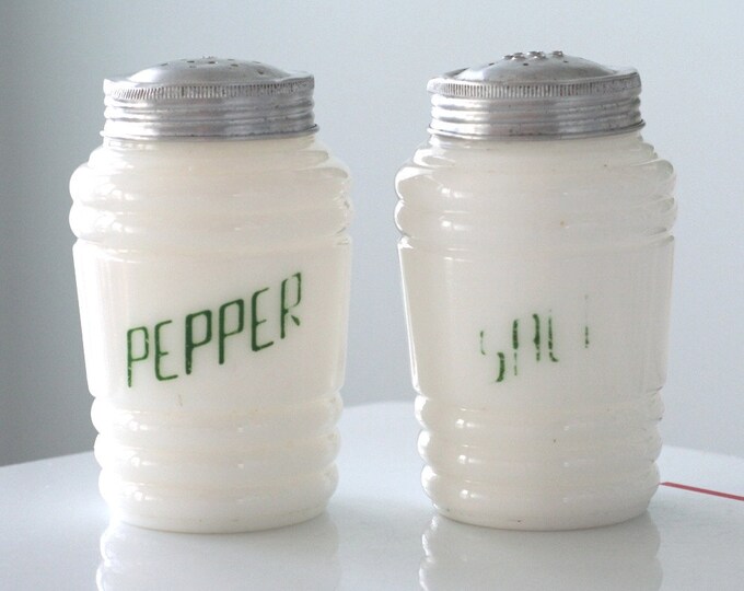 Hazel Atlas Milk Glass Salt & Pepper Range Shakers - Etsy