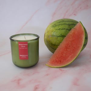 Watermelon Citrus Recycled Glass Candle for Palestine