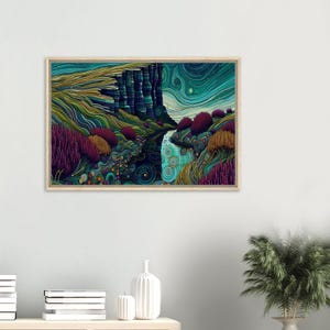 Framed Digital fantasy art print of Scotland’s Shoreline, fantasy art, canvas print, wall art