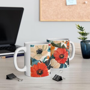 Flower Cups | Charming Floral Pattern Coffee Mugs | Flower Prints, Botanical Designs, & Flower-Themed Gifts