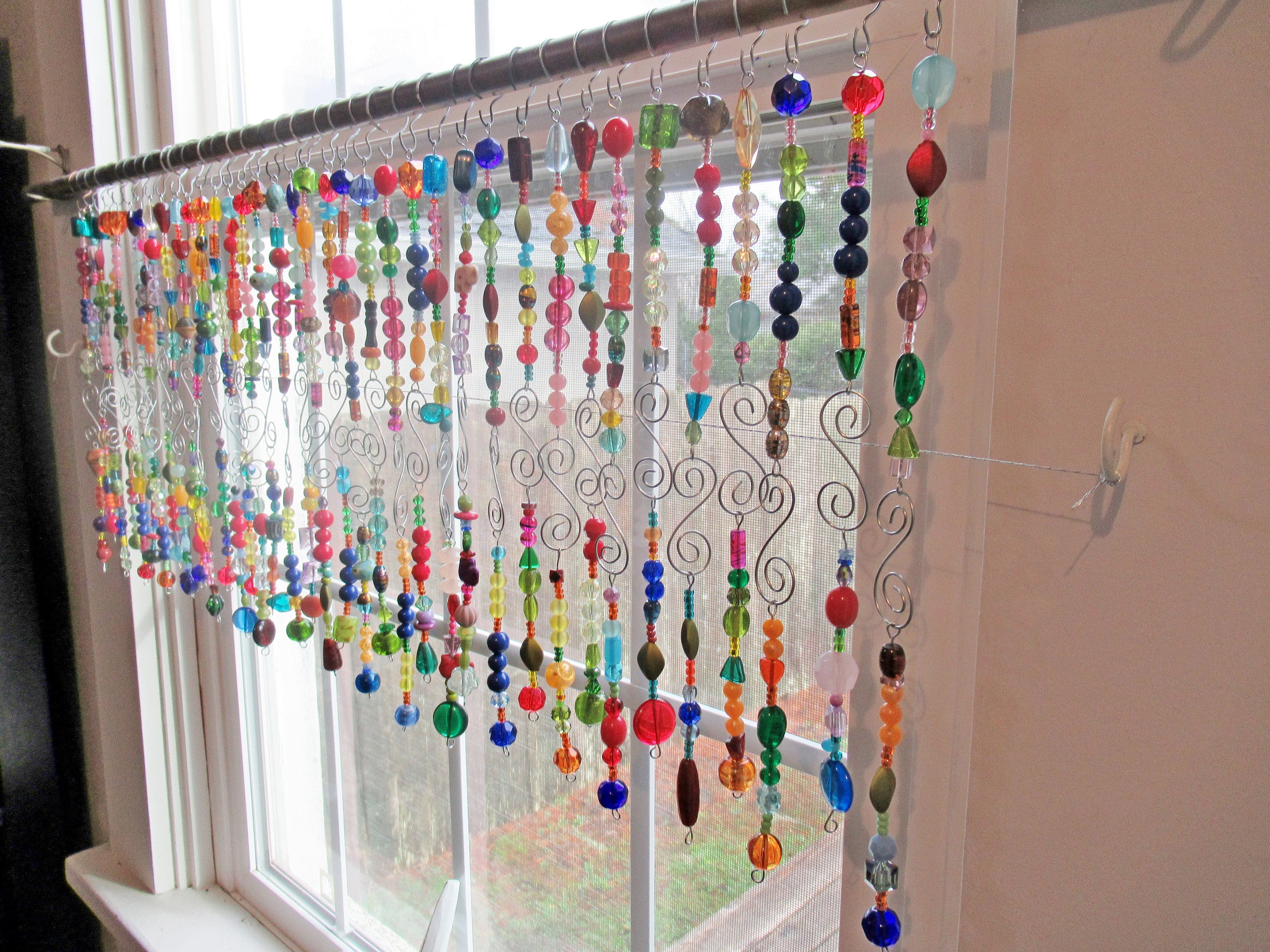 Beads Only NUMBER ONE Window Treatment, Kitchen Valance, Colorful Valance,  Stained Glass Valance, decorator valance, valance