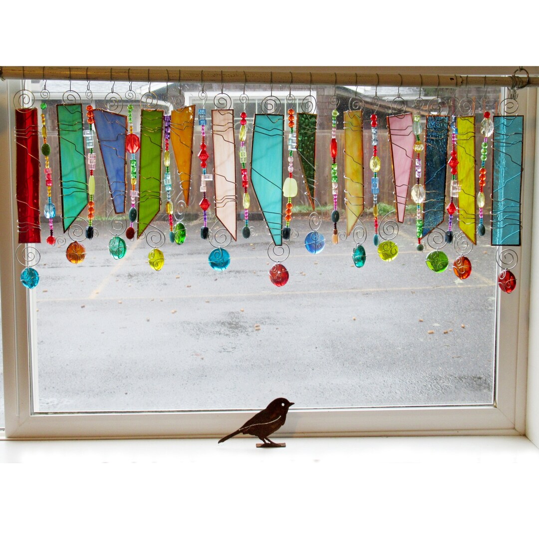 Spring Has Sprung NUMBER FOUR Stained Glass Window Treatment Kitchen ...